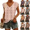 Women's Fashion V-neck Bohemian Print Short Sleeve Top
