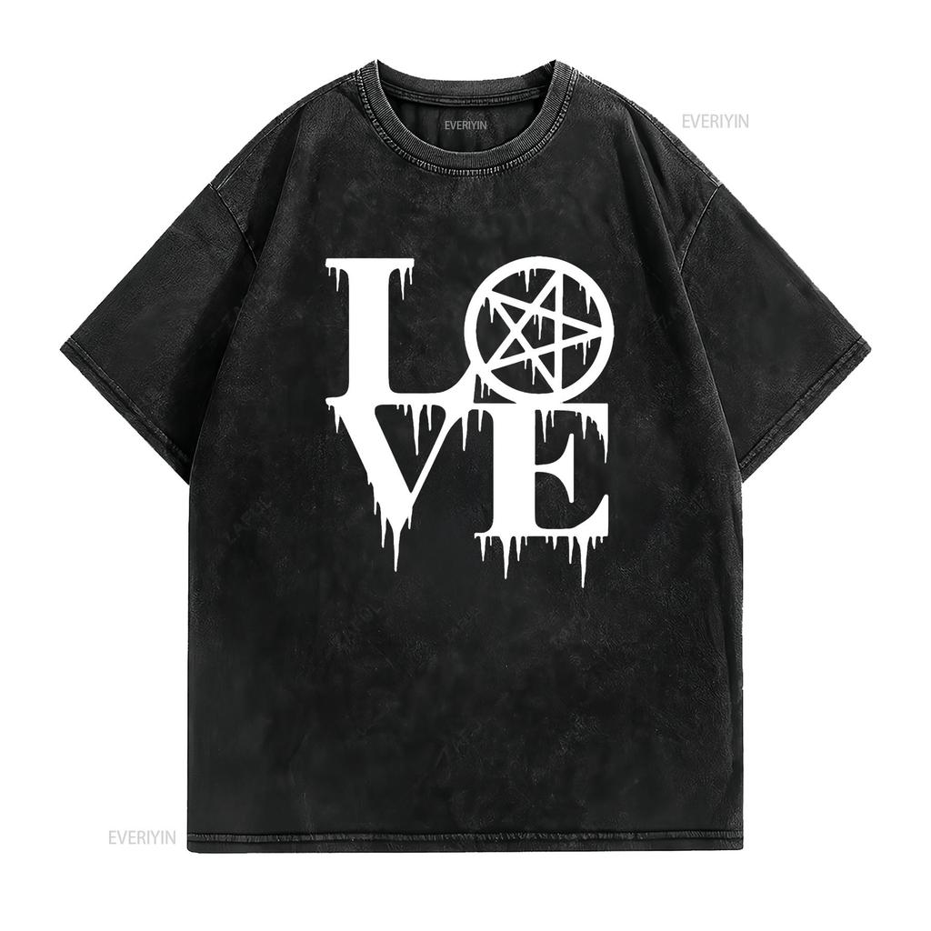 Wiccan pagan and Occult Clothing Love Womens T Shirt Black S vintage Washed graphic Unisex Soft Stylish Comfortable