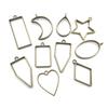 30-Piece Geometric Epoxy Bezel Pendant Frame Set: Heart & Rhombus Shapes for UV Resin