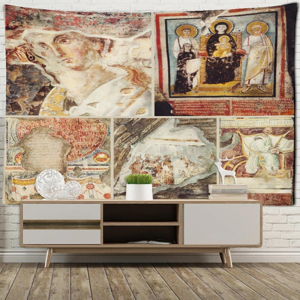 Imperium Romanum Obraz Tapisérie Král Justiniánská dynastie Retro Nástěnné Tapisérie Boho Home Dekor Nástěnná malba Macrame