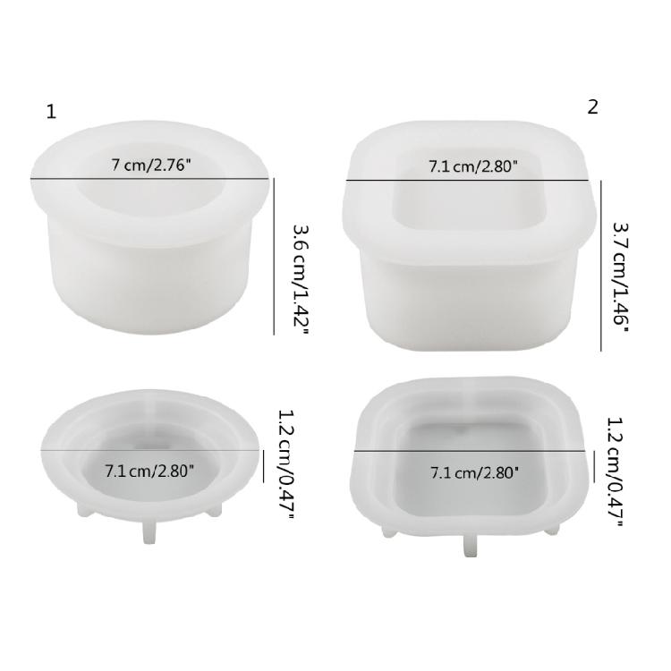 Silicone Mold for DIY Cement Cup with Crystal Effect Trendy Plaster Candle Cup