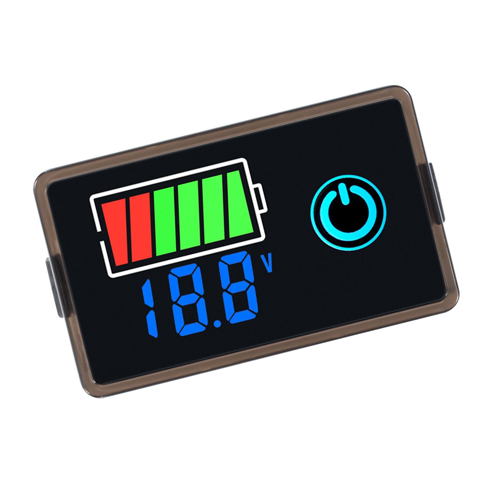 

Цифровий вольтметр акумулятора РК-дисплей Вольтметри Тестер Прилад для 8-100В Транспортні засоби Човни Морські Побутова техніка синій