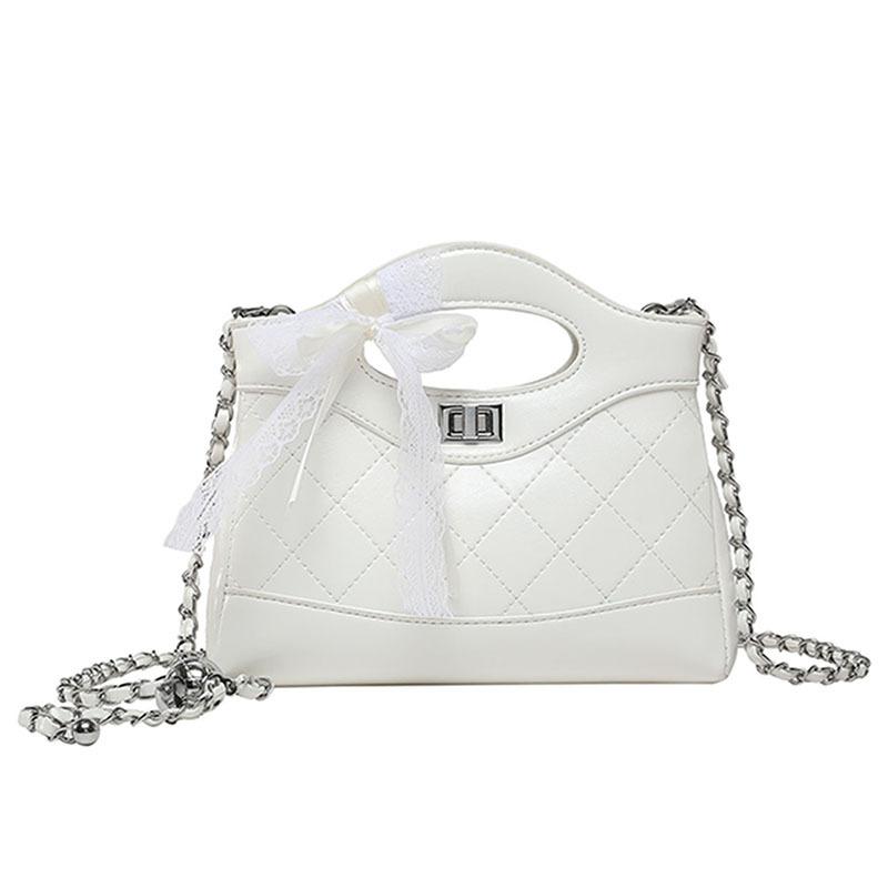 French light luxury fashion small fragrant wind rhombus chain portable bucket bag temperament high sense versatile messenger bag women