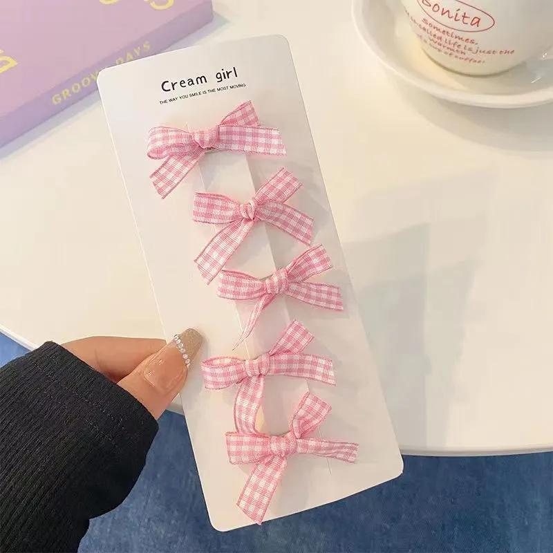 Girls' Plaid Bow Hairpin - Cute, Sweet Cloth Hair Accessory Clip