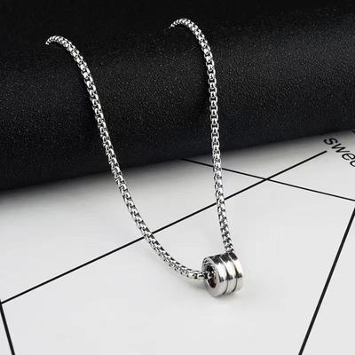 Ladies Necklace Silver Ring Necklace Titanium Steel Necklace Sweater Chain Fashion Man Pendant Accessories