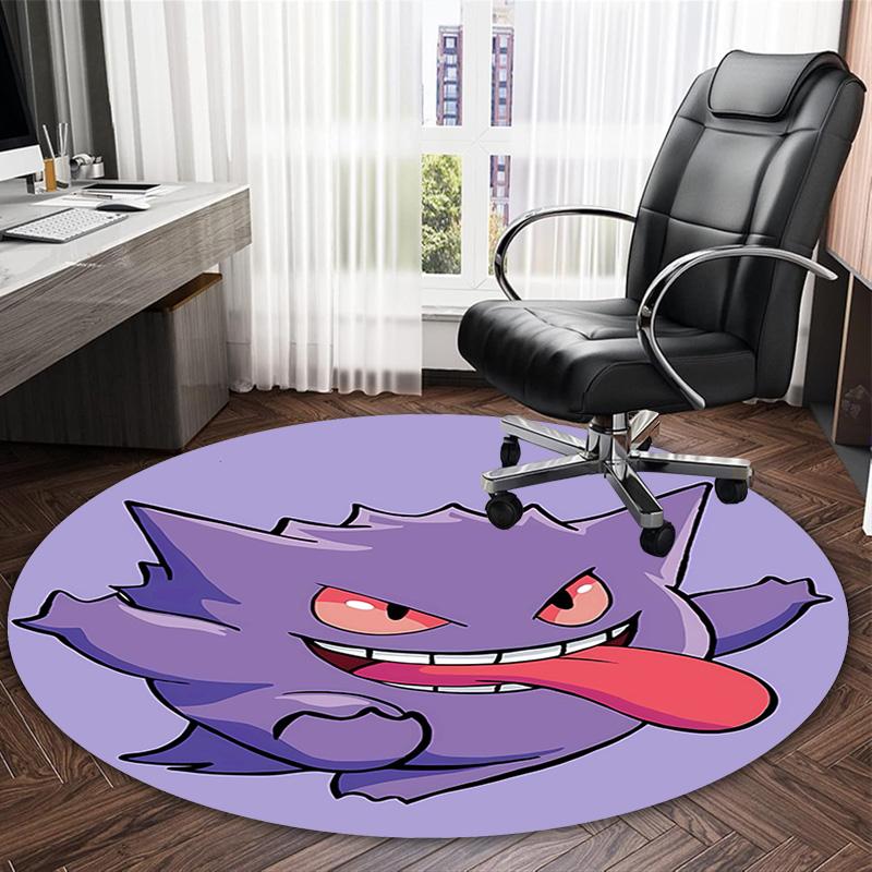 1pc Gengar2 Print Round Carpet Chair Round Carpet Suitable for Bedroom Living Room Home Decorative Carpet