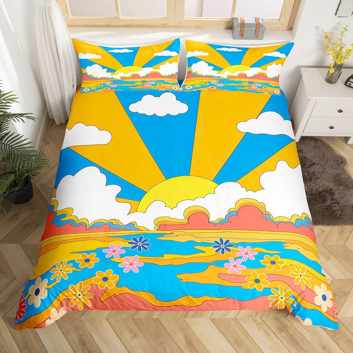 

Comforter Retro S For Teens Adults Queen King Lightweight Bedroom Decor Fashion Artistic Geometry Bedding Sets Comforter (quilt)-EU Single(135*200cm)3pcs