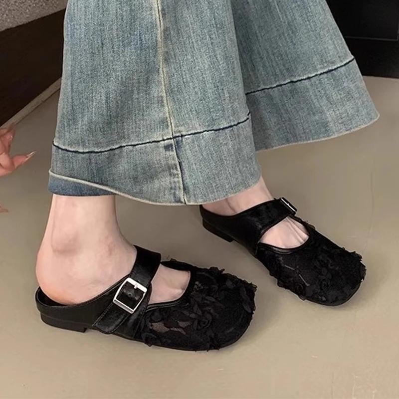 Fashion Summer Mesh Women Slippers 2025 Flats Sandals Casual Mules Shoes New Trend Fad Slingback Shoes Sport Sneaker Mujer Zapatillas