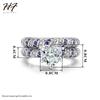 Romantic Heart Shaped 2 Pieces Ring Sets for Women Sliver Color AAA+ Cubic Zirconia Wedding Fashion Jewelry Xmas Gift DD027