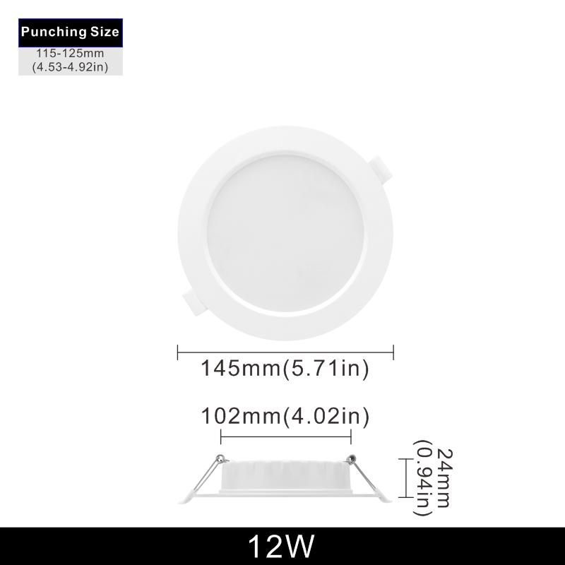 6pcs/lot 3/4/6/8 Inch Led Downlight 6W 9W 12W 18W 24W 220V Recessed Ceiling Light Round Led Panel Down Light Spotlight Lighting