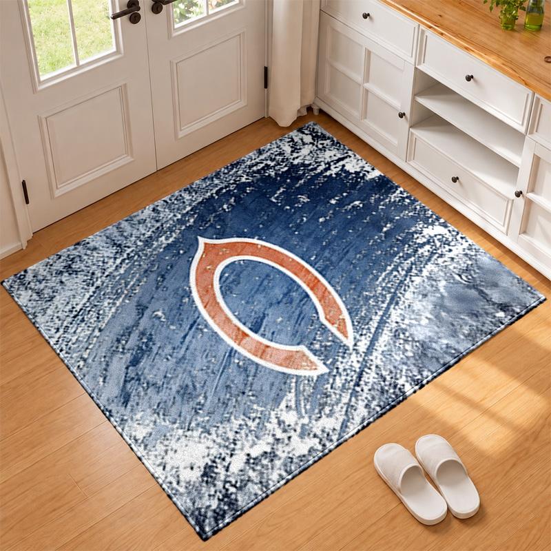 Chicago Bears Teppich Fußmatte für Wohnzimmer oder Schlafzimmer Schutzmatte unter dem Stuhl Bürodeko Weihnachtsgeschenk Geburtstagsgeschenk