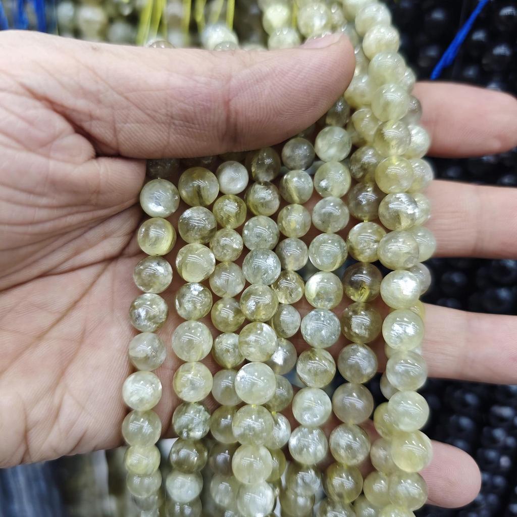 Yellow Citrine Round Loose Beads for DIY Bracelet Jewelry Accessories
