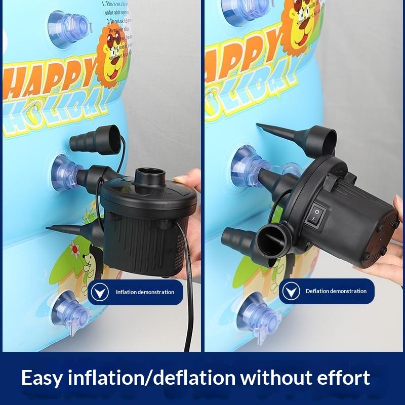 Compact Electric Air Pump Fast Inflate Deflate with Multiple Plug Adapters for Camping Travel Air Bed Use