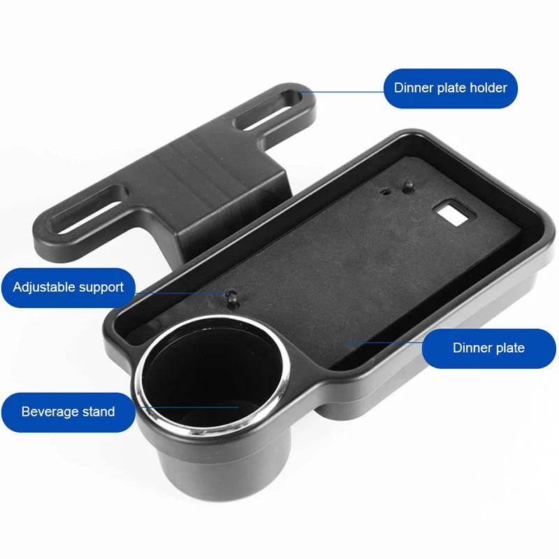 Car Foldable Dinner Plate For Kids Baby Tray Multi-functional Seat Headrest Table Drink Holder Phone Ipad Stand