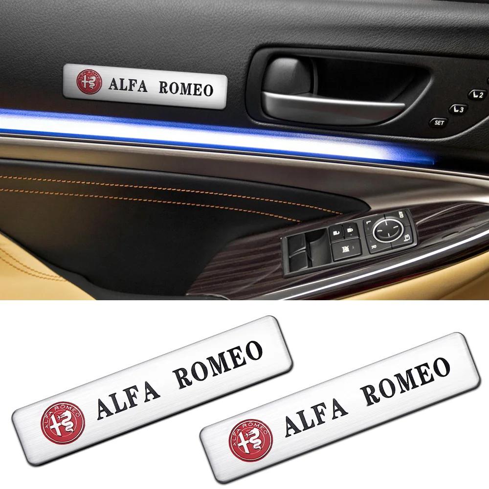 Hub Caps 2PCS 3D Aluminum Alloy Logo Car Rear Trunk Fender Emblem Badge Stickers Decal For Alfa Romeo Giulietta Giulia GT Mito B ze3