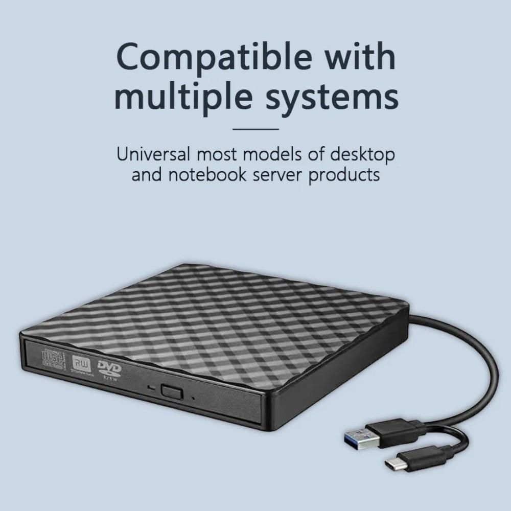 Type-c 2 In 1 External DVD Writer USB3.0 External DVD Drive DVD Burner Drive  Laptop