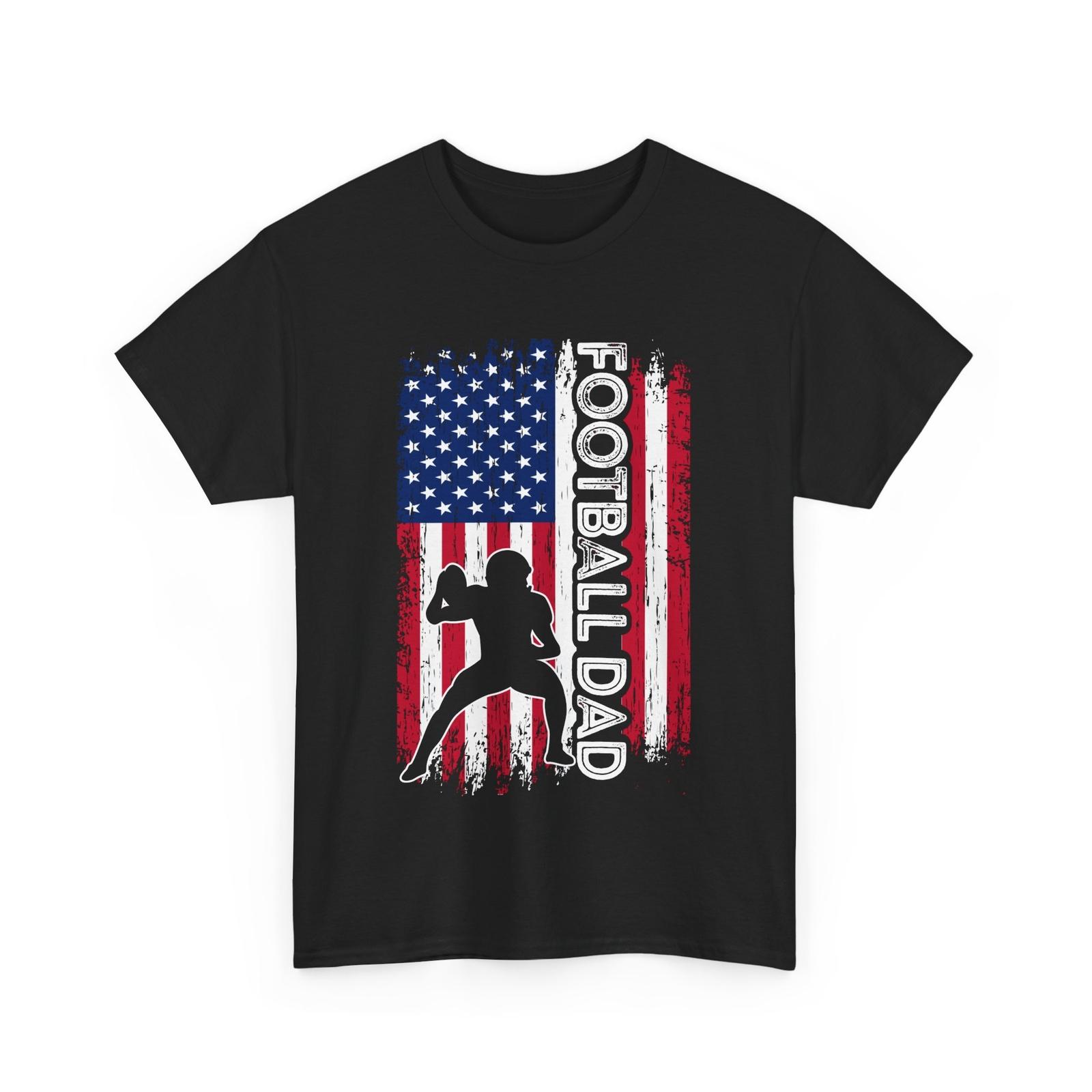 Football Dad American Flag Shirt, Football Player Father s Day Dad Shirt M