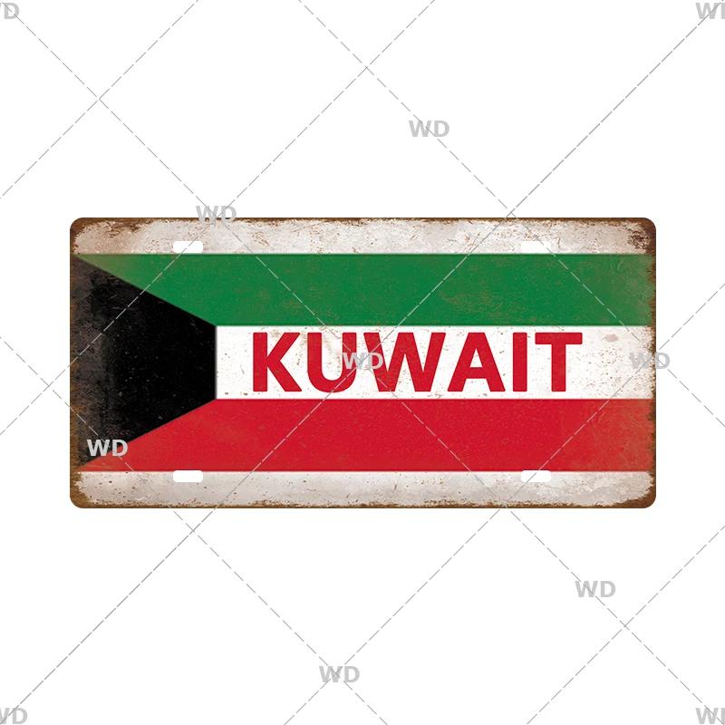 National Flag License Plate 6x12Inch Home Signs Metal Vintage Tin Sign Garage Bar Wall Signs Decor Patriots Best Gift Dustproof