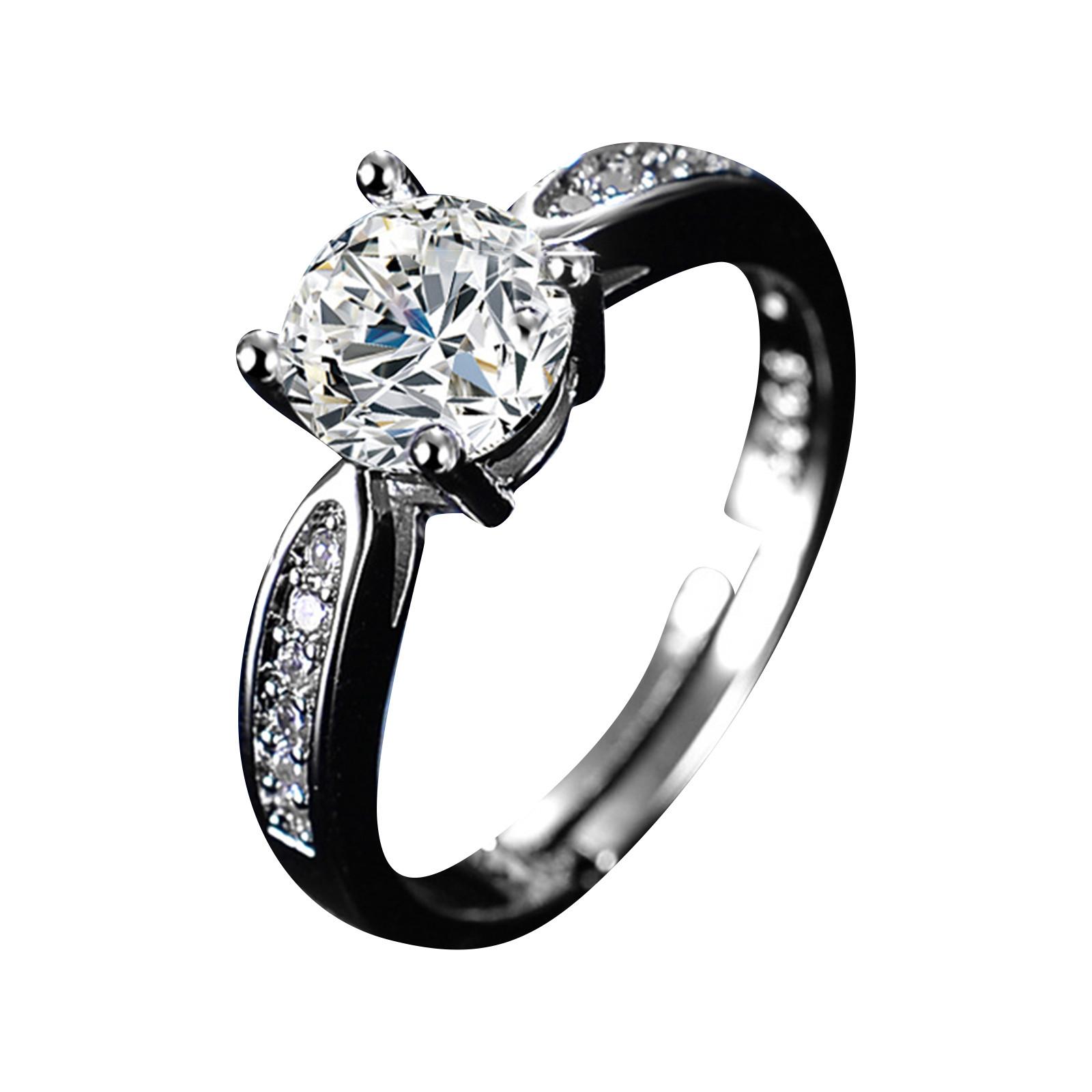 

Кольцо с имитацией муассанита для женщин, одно обручальное кольцо One Size