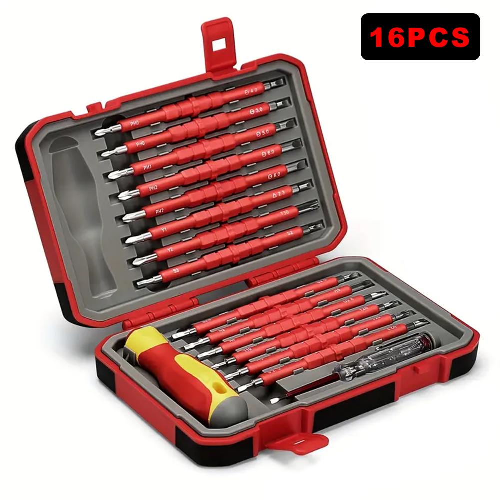 Insulated Screwdriver Set 29 In 1 Precision Double Head Screwdriver Cr-v Magnetic Bits Repair Tool For Electrical Car Furniture