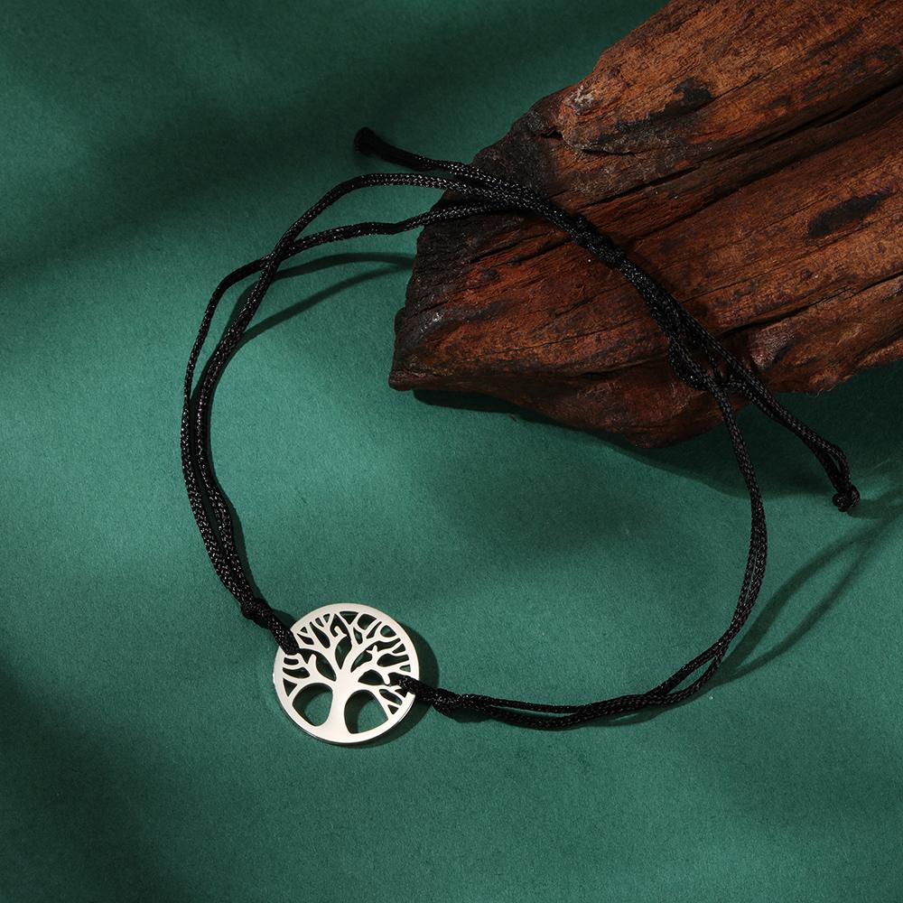 Dawapara Tree of Life Bracelet for Women Positive Energy Growth and Strength Amulet Stainless Steel Minimalist Couple Jewelry