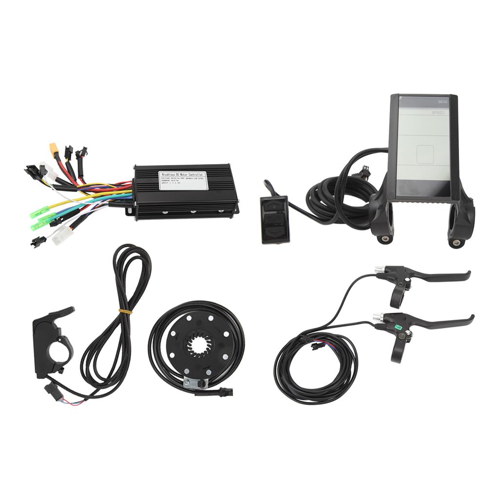 26A DC 24V 36V 48V Controller with S830 Panel Thumb Throttle Power Assist Sensor Power Brake Handle for 500W‑750W Motor