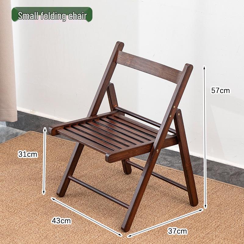 Bamboo Folding Stool Chair with Backrest - Solid Wood, Portable Outdoor & Balcony Use, Ideal for Fishing & Leisure