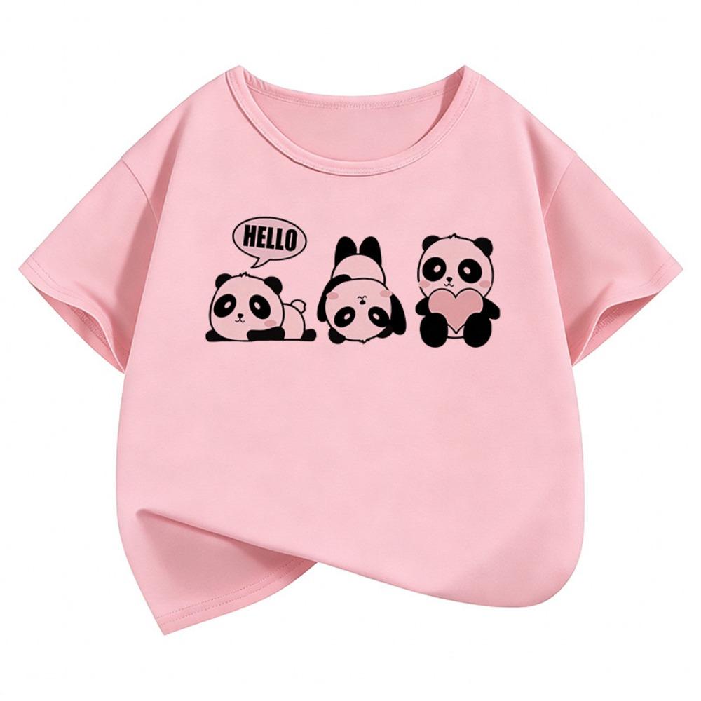 Short Sleeve Panda Funny T Shirts Animal Kids Children's T-shirt Boys Girls Summer Spring Casual Top Tee Shirt