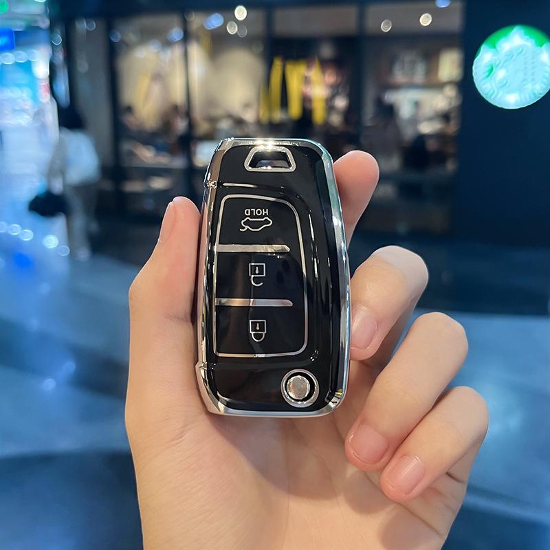 TPU-Autoschlüsselabdeckung, Shell-Halter für Hyundai Tucson Sonata Elantra I40 Celesta I35, Schlüsseletui, schlüsselloses Kappenzubehör