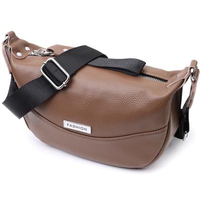 Women's Genuine Leather Shoulder Bag with an Unusual Runner Keychain Vintage 22619 Brown