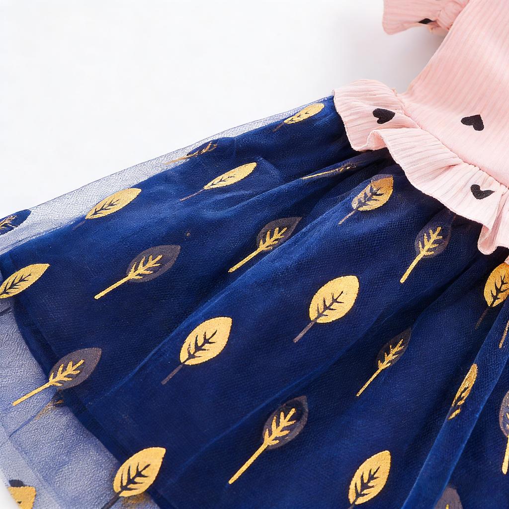 Baby Girl Dress Summer New Floral Children's Dress Stylish Short Sleeve Kids Dress