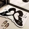Ins Butterfly Diatom Mud Floor Mat Bathroom Bathroom Bathroom Door Absorbent Quick-drying Anti-slip Mat Household Easy-to-main Floor Mat