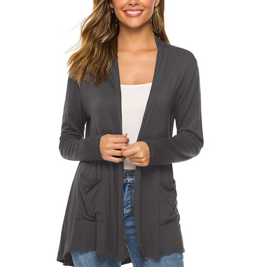 Женское пальто Тонкое Мягкое Дышащее Приталенное Однотонное Приятное к коже L