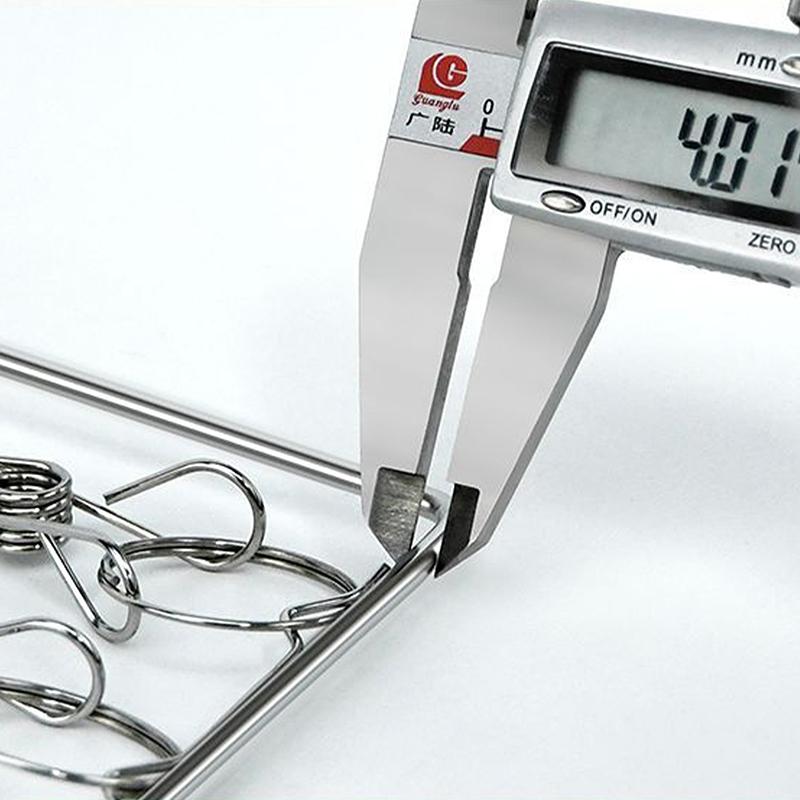 Stainless Steel Foldable Clothes Hanger Laundry Drying Rack With 20/30 Clips Save Space Closet Organizer For Socks Bras Towel