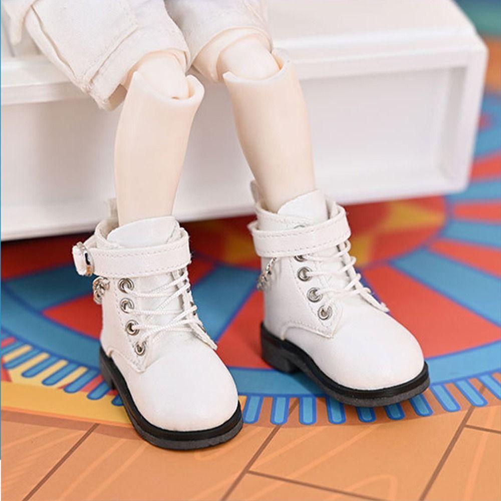 15CM Cotton Doll Shoes Fashion Rivet Chain PU Leather Boots For 1/6Bjd   Doll Clothes Accessories Casual Wearing For Plush Toys