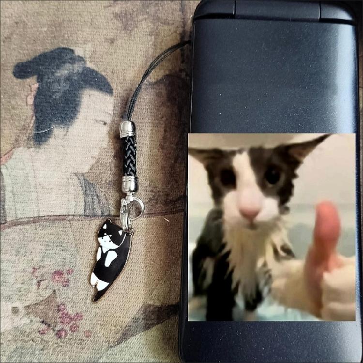 Lovely Cat Charm Strap Lanyard Anti-Lost Phone String Keychain for Bag Backpack