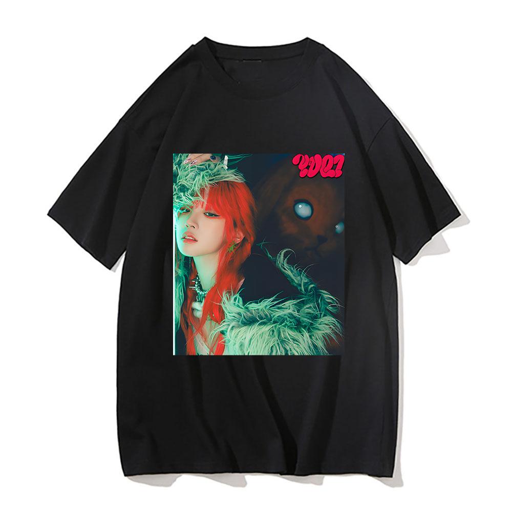 

Summer New Yuqi Album YUQ1 Graphic Printing T-Shirt Popular Korean Style Cotton Men Tee-shirt Loose Round Neck Women Top Tshi... S разноцветный