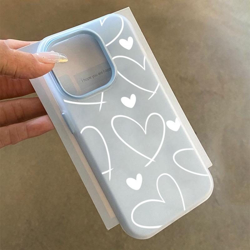 Elegante Custodia Bianca a Forma di Cuore d'Amore per Samsung Galaxy A06 A55 A56 A07 A17 S25 S24 FE S23 Ultra Plus S22 Copertura Opaca 2-in-1