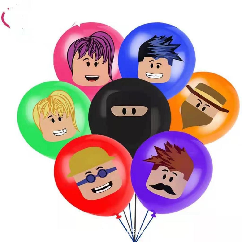Roblox Sandbox Game Theme Birthday Party Decoration Set Latex Balloons Banner Cake Toppers Party Tableware For Kids Celebration