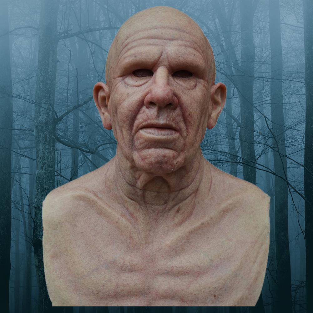 Halloween Disguise Realistic Mask Latex Old Man Horror Wrinkle Face Masks Thriller Atmosphere Novelty for Party Masquerade