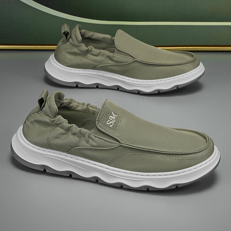 Ice silk canvas men's shoes summer new popular lazy one pedal sports and leisure board shoes old Beijing cloth shoes