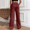 Women Drawstring Waist Cargo Sweatpants Loose Fit Lounge Pants with Pockets Casual Straight Leg Jogger Trousers