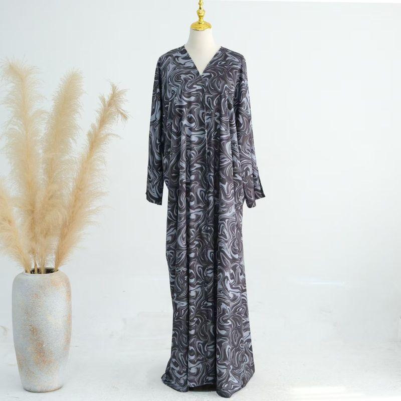 

Новый Ближний Восток Дубай Принт Кардиган Халат Платье С принтом Кардиган Халат Платье Image color XL