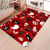 Spooky Halloween Area Rug - Vibrant Red with Ghosts, Bats, and Skulls Design, Soft Polyester Crystal Velvet, Perfect for Living