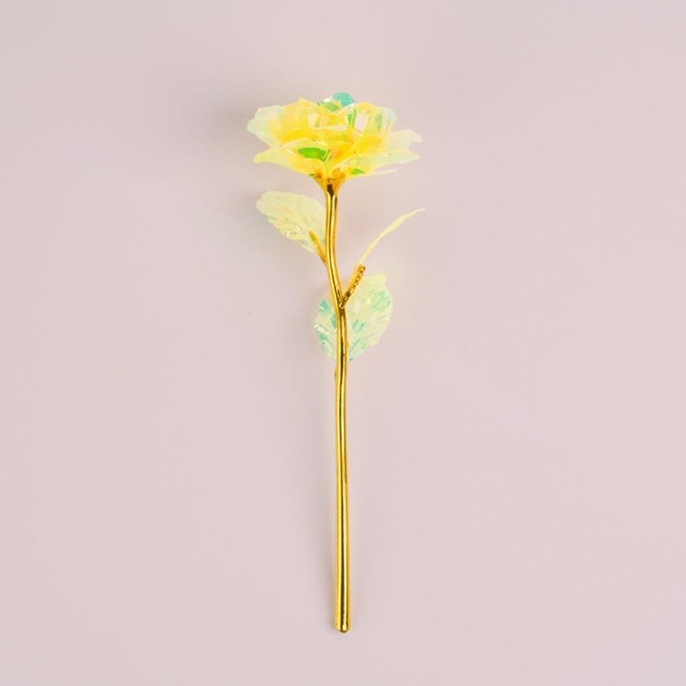 Foil Plated Artificial Rose Flower Long Stem Rose Flower Gift Box  Mother's Day