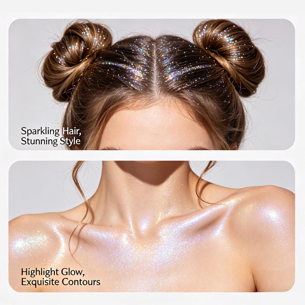 Glitzer Spray Schimmer Highlighter Glow Gesicht Körper Highlight Wasserdicht Langanhaltend Festival Make-up Kosmetik