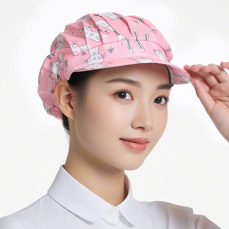 Korean Oil-Proof Chef Hat for Women - Hair Covering Kitchen Cap for Cooking and Catering