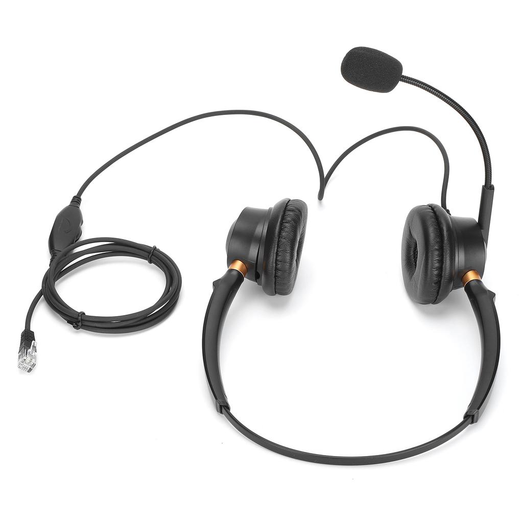 Binaural Headset Telephone Headset with Noise Canceling Microphone and Volume Control