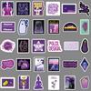 55 Purple Small Fresh Graffiti Personalized Laptop Suitcase Car Decoration Waterproof Stickers
