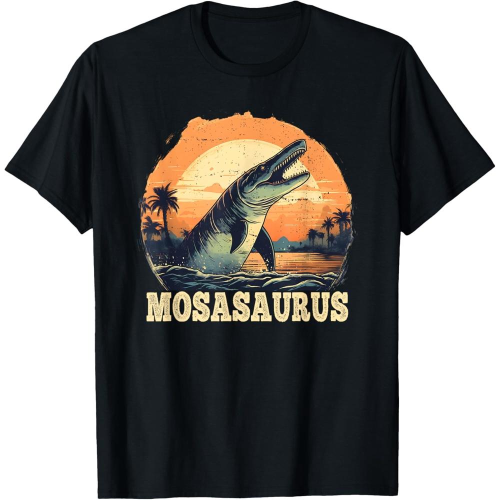 Mosasaurus Retro Sea Creature Dinosaur Lover T Shirt XL чёрный